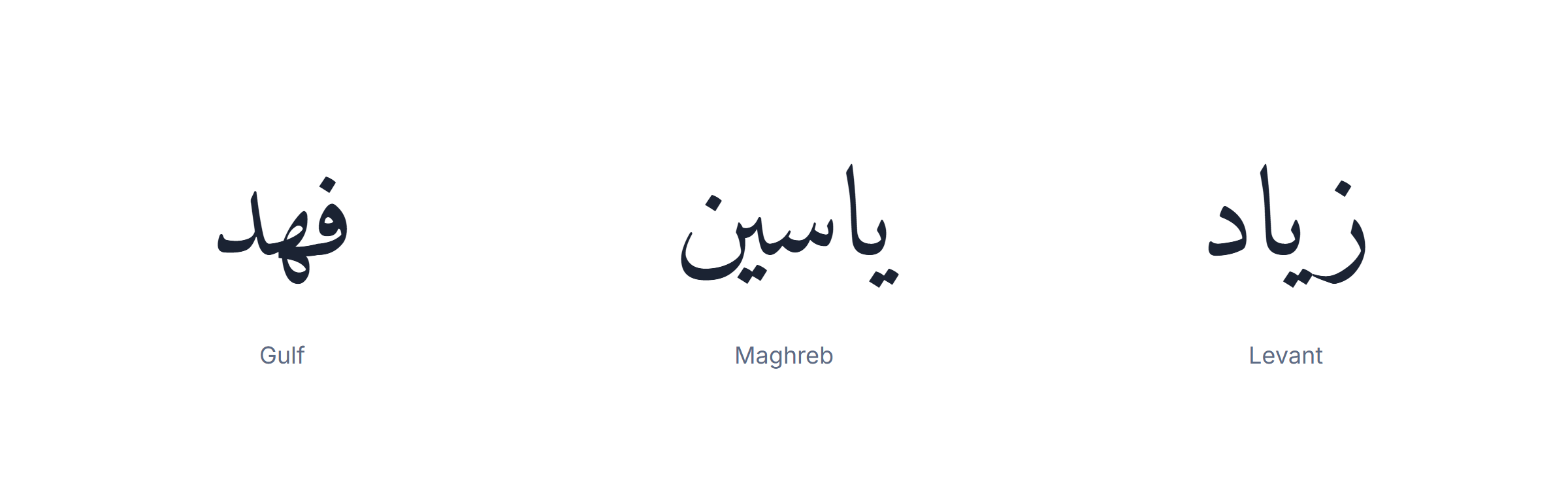 Arabic name generator: Arabic names typical of the Gulf, the Maghreb and the Levant