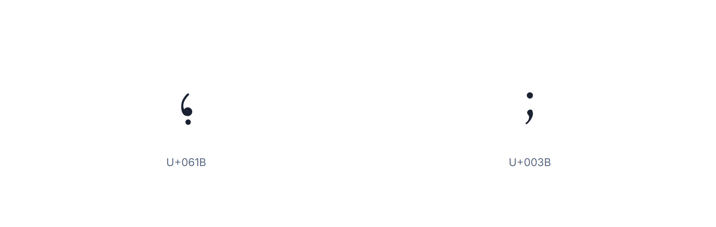 Arabic punctuation: the Arabic semicolon U+061B joining two clauses in a right-to-left sentence