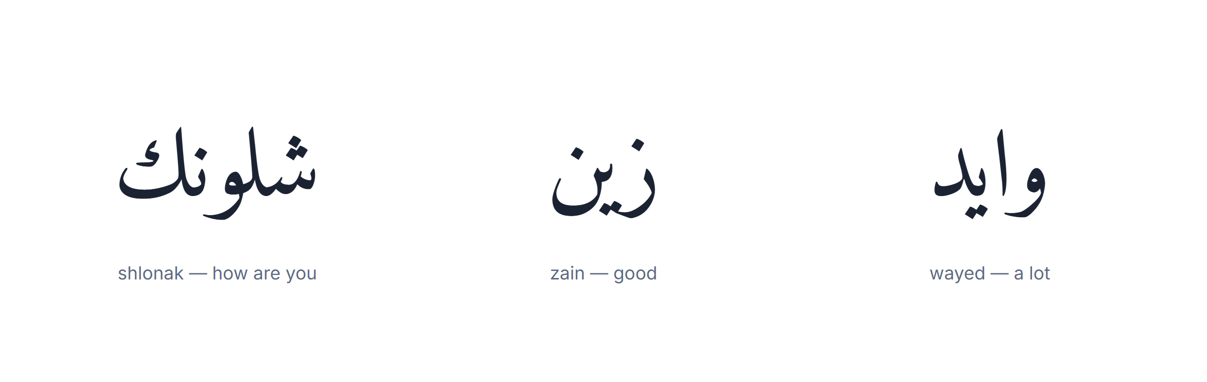 Gulf Arabic slang: shlonak, zain, wayed and yalla with their meanings