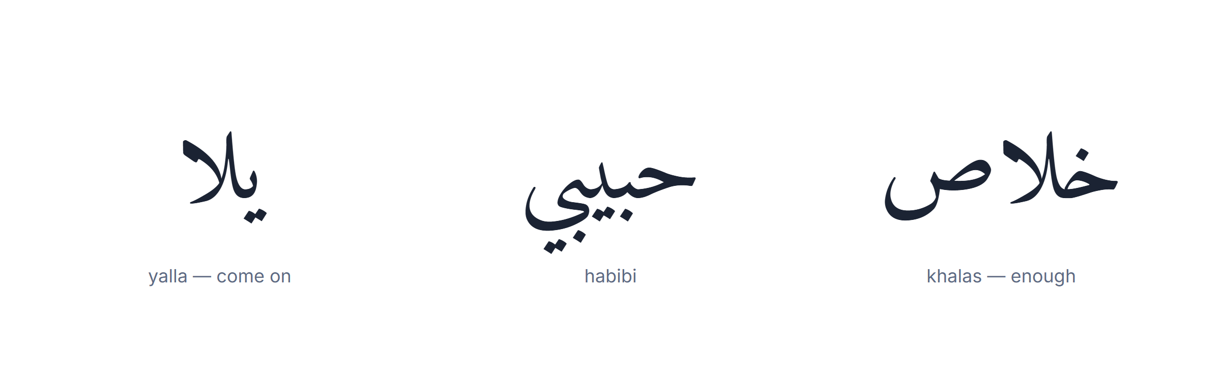Arabic slang words from Egypt, the Levant, the Gulf and Morocco with their meanings