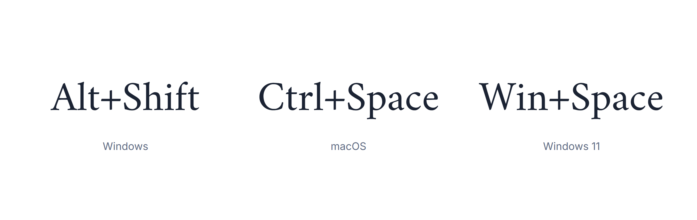 Arabic keyboard shortcuts for switching input language on Windows and macOS